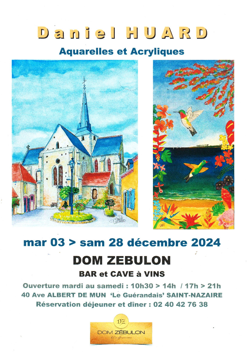 AQUARELL- UND ACRYLFARBEN IM „DOM ZÉBULON“ IN SAINT-NAZAIRE 44 sur le site d’ARTactif