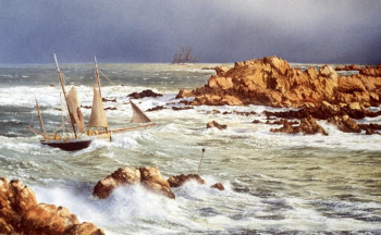 Zeitgenössisches Werk mit dem Titel « Marine XII : Rase-cailloux », Erstellt von HERVé RICHARD