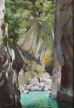 Zeitgenössisches Werk mit dem Titel « Lumière au fond des gorges », Erstellt von MARCEL DUMAS