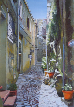 Zeitgenössisches Werk mit dem Titel « Attente (ruelle corse) », Erstellt von MARCEL DUMAS