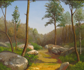 Zeitgenössisches Werk mit dem Titel « Forêt mystérieuse », Erstellt von MARCEL DUMAS