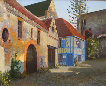 Zeitgenössisches Werk mit dem Titel « La maison bleue », Erstellt von MARCEL DUMAS