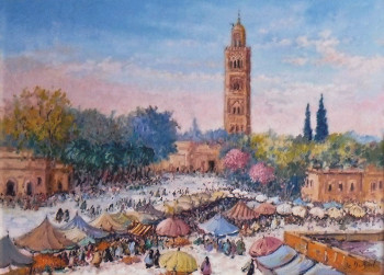 Zeitgenössisches Werk mit dem Titel « Marrakech », Erstellt von JEAN-CLAUDE DUBOIL