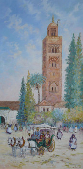 Zeitgenössisches Werk mit dem Titel « La Koutoubia "Marrakech" », Erstellt von JEAN-CLAUDE DUBOIL