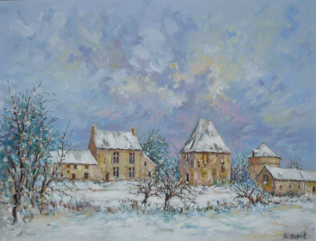 Zeitgenössisches Werk mit dem Titel « Paysage de neige », Erstellt von JEAN-CLAUDE DUBOIL