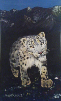 Zeitgenössisches Werk mit dem Titel « Snow leopard », Erstellt von IMAD BOUFAMA