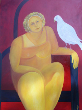 Zeitgenössisches Werk mit dem Titel « L'oiseau blanc », Erstellt von FRANçOISE COEURET