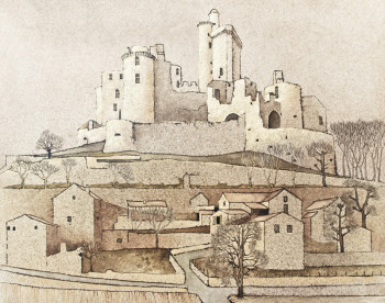 Zeitgenössisches Werk mit dem Titel « Château de Bonaguil », Erstellt von JEAN CLAUDE MAUREL