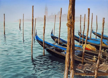 Zeitgenössisches Werk mit dem Titel « Brume à Venise », Erstellt von JEAN CHOUET