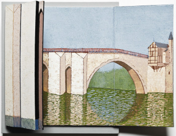 Zeitgenössisches Werk mit dem Titel « Villeneuve sur Lot Pont Vieux (ouvert à droite) », Erstellt von JEAN CLAUDE MAUREL