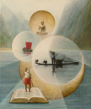 Zeitgenössisches Werk mit dem Titel « Invocation en baie d'Along », Erstellt von FRANK GODILLE