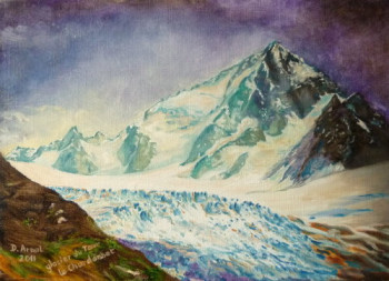 Zeitgenössisches Werk mit dem Titel « Le chardonnet et glacier du Tour », Erstellt von DARNAL