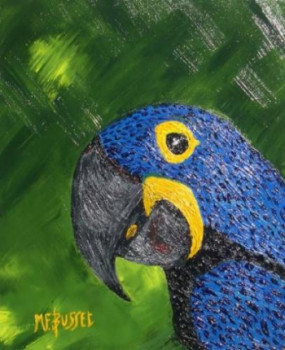 Zeitgenössisches Werk mit dem Titel « L' OISEAU BLEU COCO », Erstellt von MARIE-FRANCE BUSSET