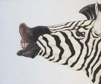 Zeitgenössisches Werk mit dem Titel « SMILING ZEBRA », Erstellt von JOE JOHNSON