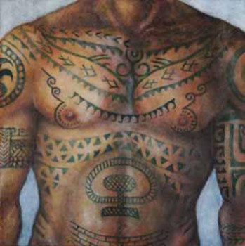 Zeitgenössisches Werk mit dem Titel « TAHITIAN TORSO », Erstellt von JOE JOHNSON