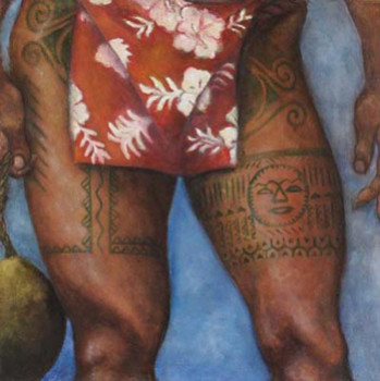 Zeitgenössisches Werk mit dem Titel « POLYNESIAN LOIN CLOTH », Erstellt von JOE JOHNSON