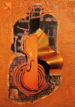 Zeitgenössisches Werk mit dem Titel « violon de feu », Erstellt von FRED BINET