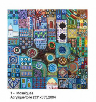 Zeitgenössisches Werk mit dem Titel « Mosaiques », Erstellt von M'HAMED SACIM