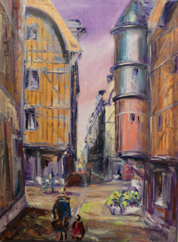 Zeitgenössisches Werk mit dem Titel « TROYES  rue  Paillot  de Montabert », Erstellt von GEBO