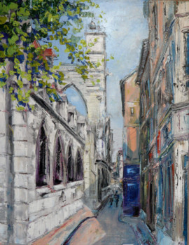 Zeitgenössisches Werk mit dem Titel « TROYES   Rue  Urbain IV  et  l'église  St Jean », Erstellt von GEBO