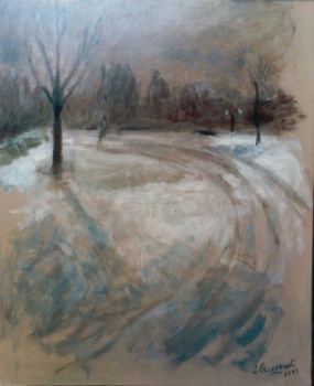 Zeitgenössisches Werk mit dem Titel « Neige dans le parc A. Malraux », Erstellt von CHAUVENET