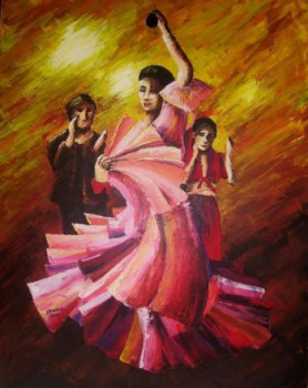 Zeitgenössisches Werk mit dem Titel « Flamenco 4 », Erstellt von LAURE VIEUSSE