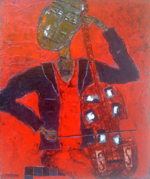 Zeitgenössisches Werk mit dem Titel « Le musicien rouge », Erstellt von WALTER CIANDRINI