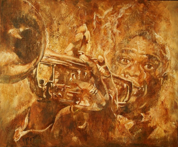 Zeitgenössisches Werk mit dem Titel « Louis Armstrong II », Erstellt von KATIA FONDECAVE