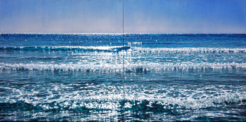 Zeitgenössisches Werk mit dem Titel « Paysage marin 1-2011 - 140x280cm », Erstellt von ELEONORE BERNAIR