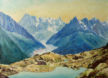 Zeitgenössisches Werk mit dem Titel « Au Lac Blanc », Erstellt von DARNAL