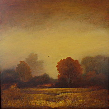 Zeitgenössisches Werk mit dem Titel « chemin d'automne », Erstellt von YVES OGIER