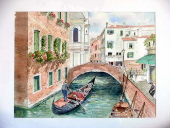 Zeitgenössisches Werk mit dem Titel « Venise 4 », Erstellt von PATRICK LéAU