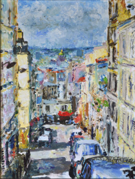 Zeitgenössisches Werk mit dem Titel « Joyeux Montmartre », Erstellt von MIKHAILOV