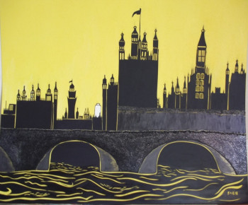 Zeitgenössisches Werk mit dem Titel « London by Night », Erstellt von FABIE