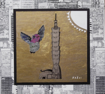 Zeitgenössisches Werk mit dem Titel « Colibri sur Taipei », Erstellt von FABIE