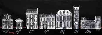 Zeitgenössisches Werk mit dem Titel « Le fil rouge - Paris 4ème arrondissement », Erstellt von FABIE