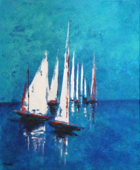 Zeitgenössisches Werk mit dem Titel « VOILES BLANCHES », Erstellt von MIREILLE MAURY