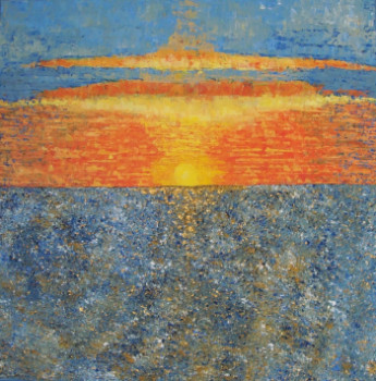 Zeitgenössisches Werk mit dem Titel « Sunset in Lanzarote », Erstellt von SYLVIE JESSUA CLOUTIER