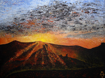 Zeitgenössisches Werk mit dem Titel « Sunset in Canarias », Erstellt von SYLVIE JESSUA CLOUTIER