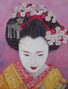 Zeitgenössisches Werk mit dem Titel « geisha rose », Erstellt von OLIVIER LAPLACE