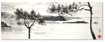 Zeitgenössisches Werk mit dem Titel « paysage de méditerranée », Erstellt von ENCRE-ZEN