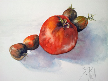 Zeitgenössisches Werk mit dem Titel « Les tomates », Erstellt von SYLVIE PIOLI