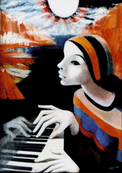 Zeitgenössisches Werk mit dem Titel « la pianiste », Erstellt von JEAN MOSNIER