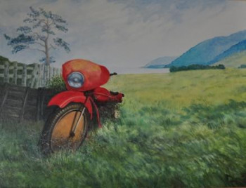 Zeitgenössisches Werk mit dem Titel « Moto du Baïkal », Erstellt von NICOLE DESDOUET