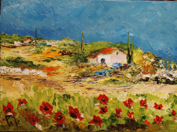 Zeitgenössisches Werk mit dem Titel « COQUELICOTS DE PROVENCE », Erstellt von PATE