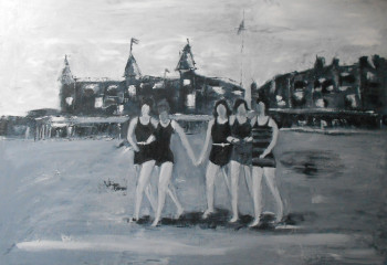 Zeitgenössisches Werk mit dem Titel « plage en 1920 », Erstellt von CLéMENTINE LUBIN