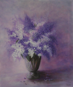 Zeitgenössisches Werk mit dem Titel « LES LILAS SONT FLEURIS », Erstellt von MIREILLE MAURY