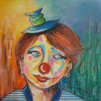 Zeitgenössisches Werk mit dem Titel « ENFANT CLOWN 2 », Erstellt von MIREILLE MAURY