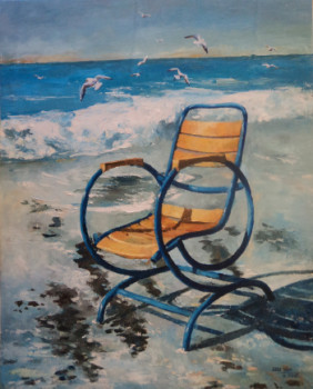 Zeitgenössisches Werk mit dem Titel « chaise au bord de la mer », Erstellt von ZHUYAN