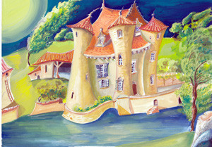 Zeitgenössisches Werk mit dem Titel « château de LEU », Erstellt von MARTINE ORTIZ